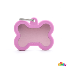 Chapa de identificação Pink Bone Alu Pink Rubber